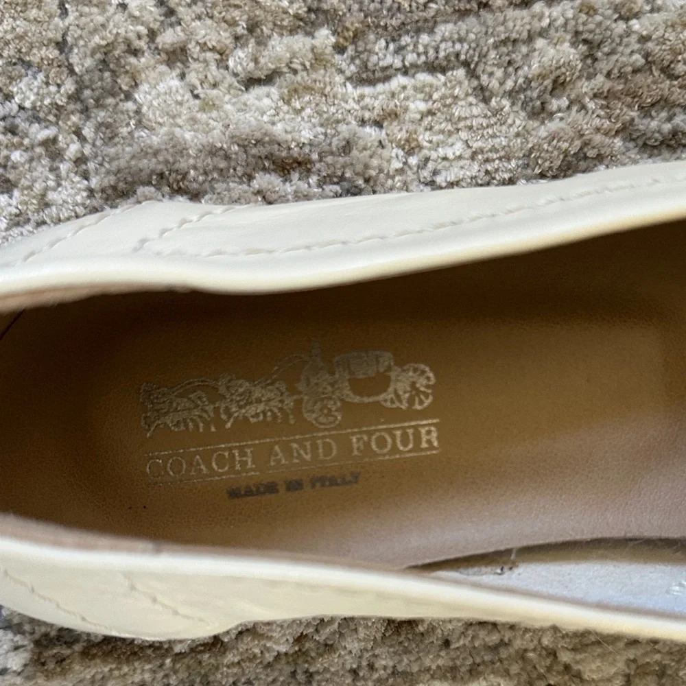 Coach and Four Cream Leather Loafers - Picture 2 of 4